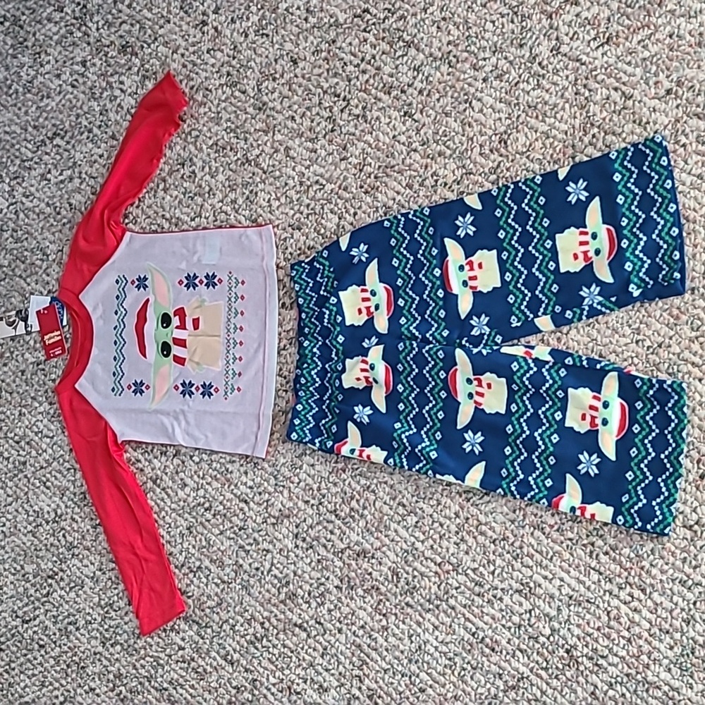 JAMMIES FOR FAMILIES GIRLS 2 PIECE STAR WARS GROGU PAJAMA SET SIZE 8